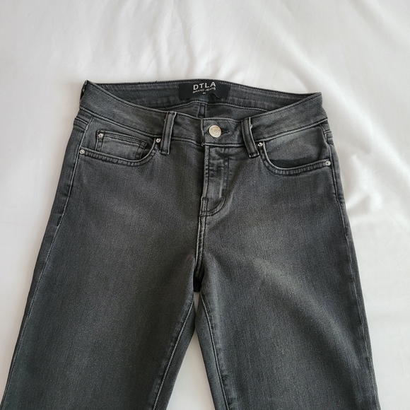 DTLA Dark Gray Y2K Silver Stud Button Skinny Jeans - Picture 10 of 14